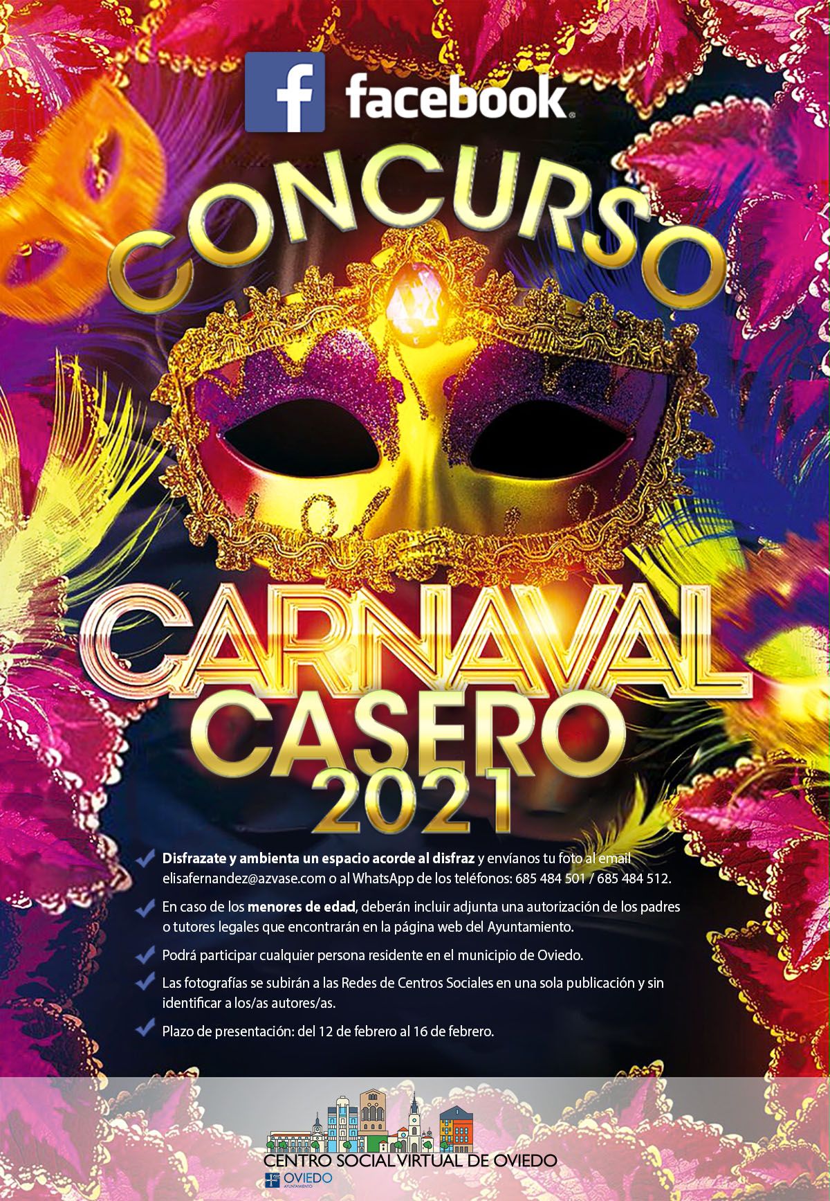 Concurso Carnaval en FACEBOOK de Centros Sociales de Oviedo