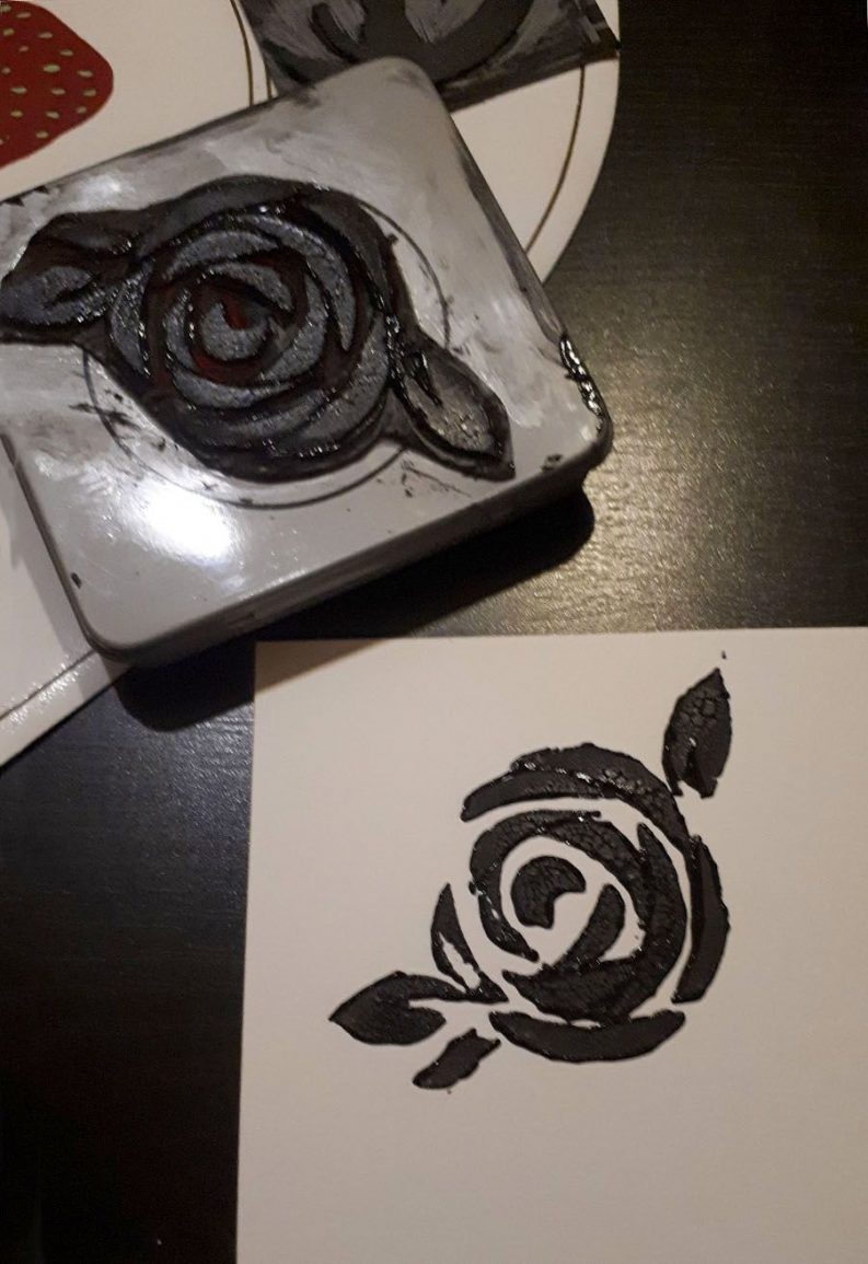 Linograbado 14 EUGENIA FLOR PRUEBAS TINTAS 2