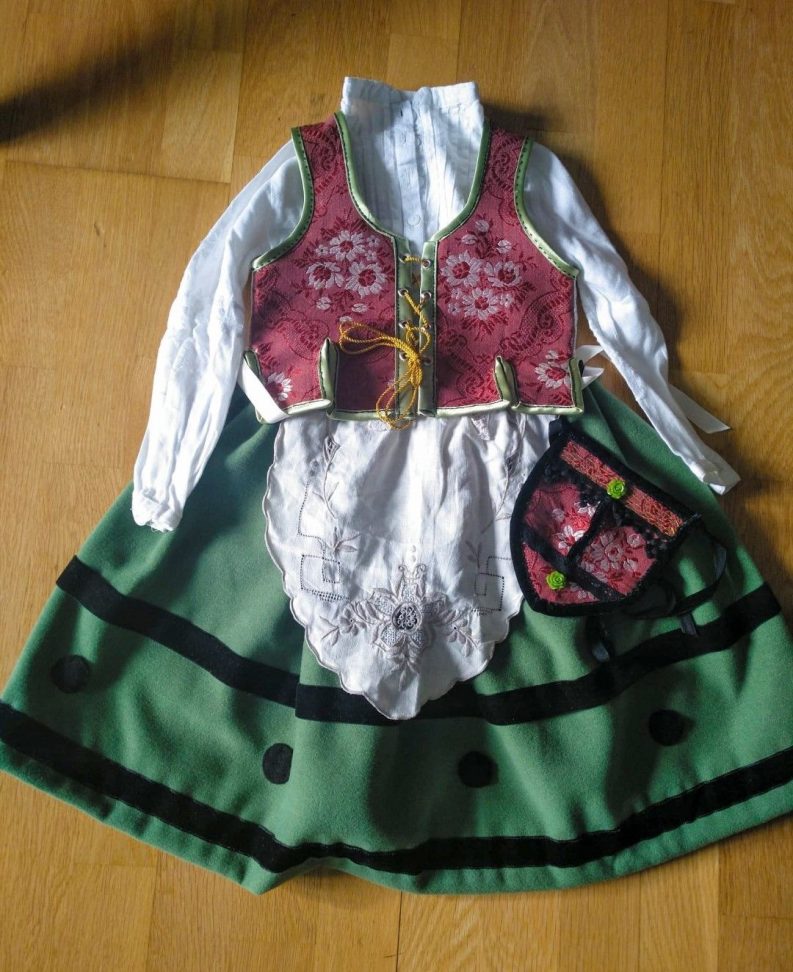 Vestido Regional Infantil Verde María Amor