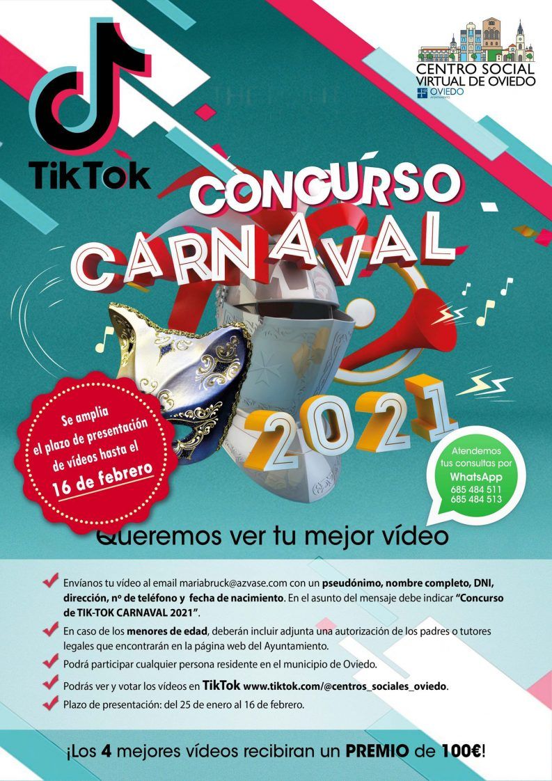 Concurso Carnaval en TIK-TOK de Centros Sociales de Oviedo 16f post