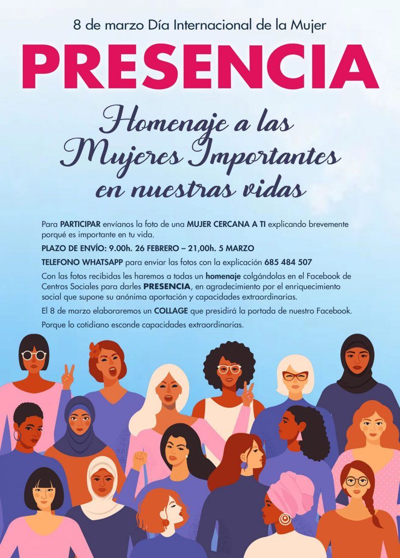 Dia Internacional de la Mujer PRESENCIA cartel