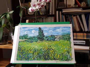 Taller de Dibujo-2021-Paisaje recordando a Van Gogh