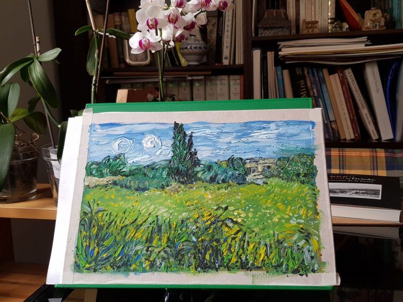 Taller de Dibujo-2021-Paisaje recordando a Van Gogh