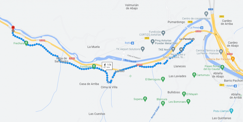 RUTA La Pereda - Peñamiel-mapa