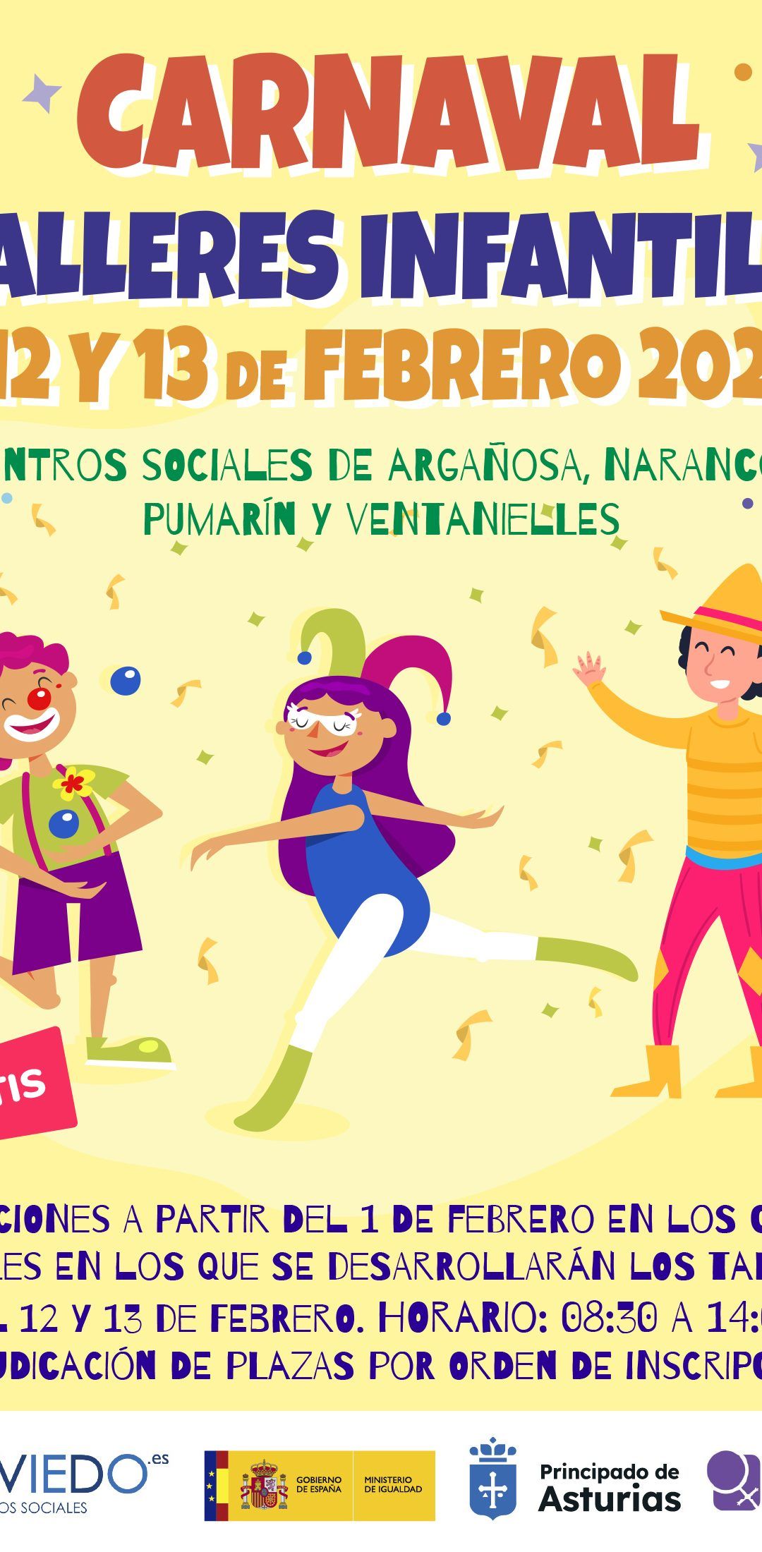 TALLERES INFANTILES 12 Y 13 CARNAVAL 2024