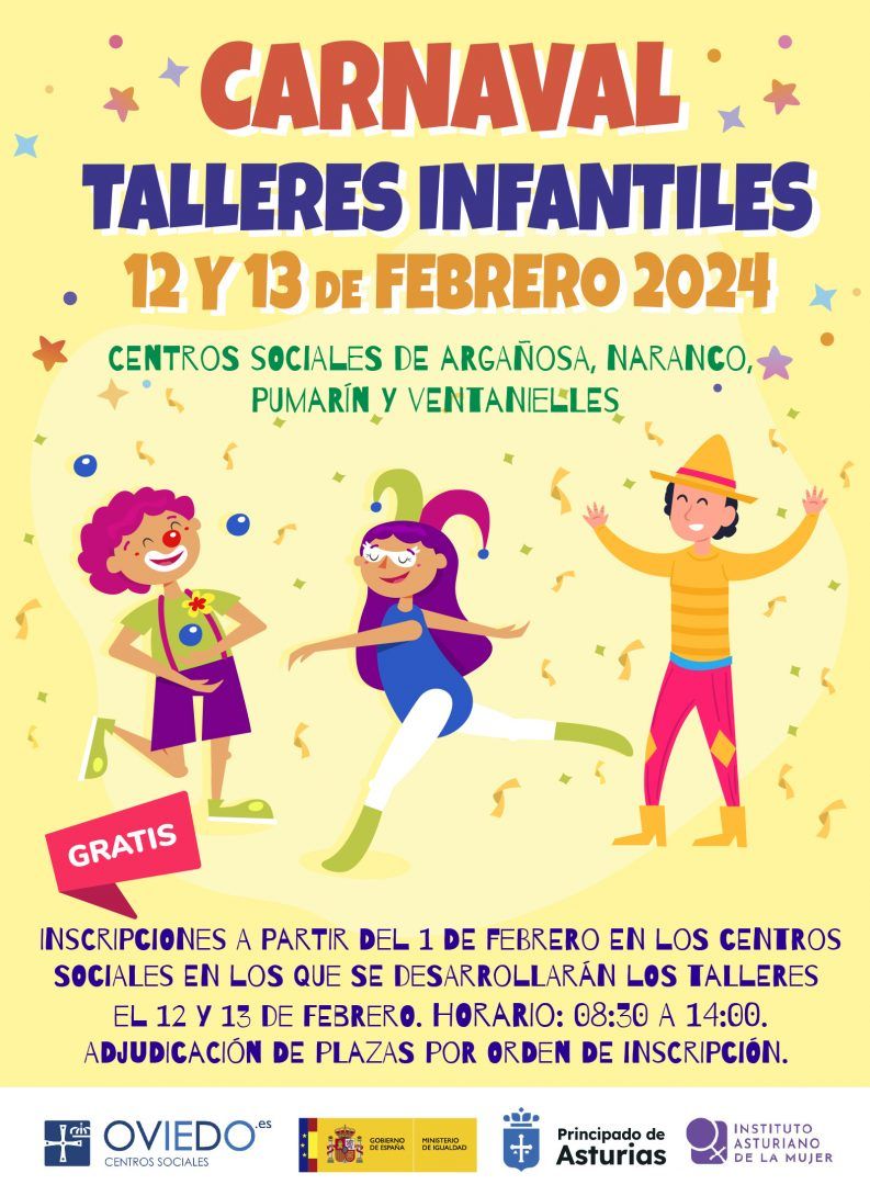 TALLERES INFANTILES 12 Y 13 CARNAVAL 2024