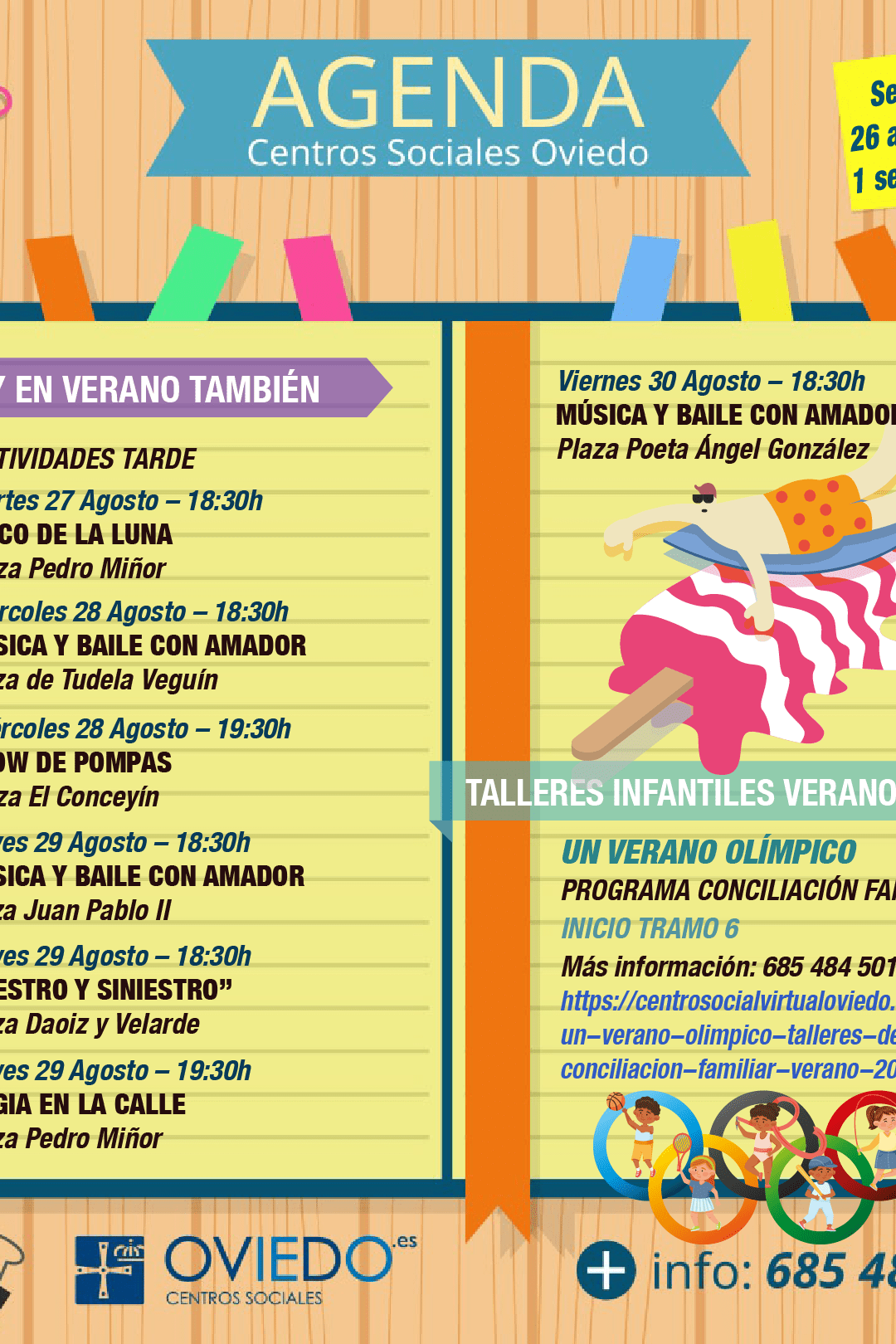 AGENDA – Semana del 26 de agosto al 1 de Septiembre