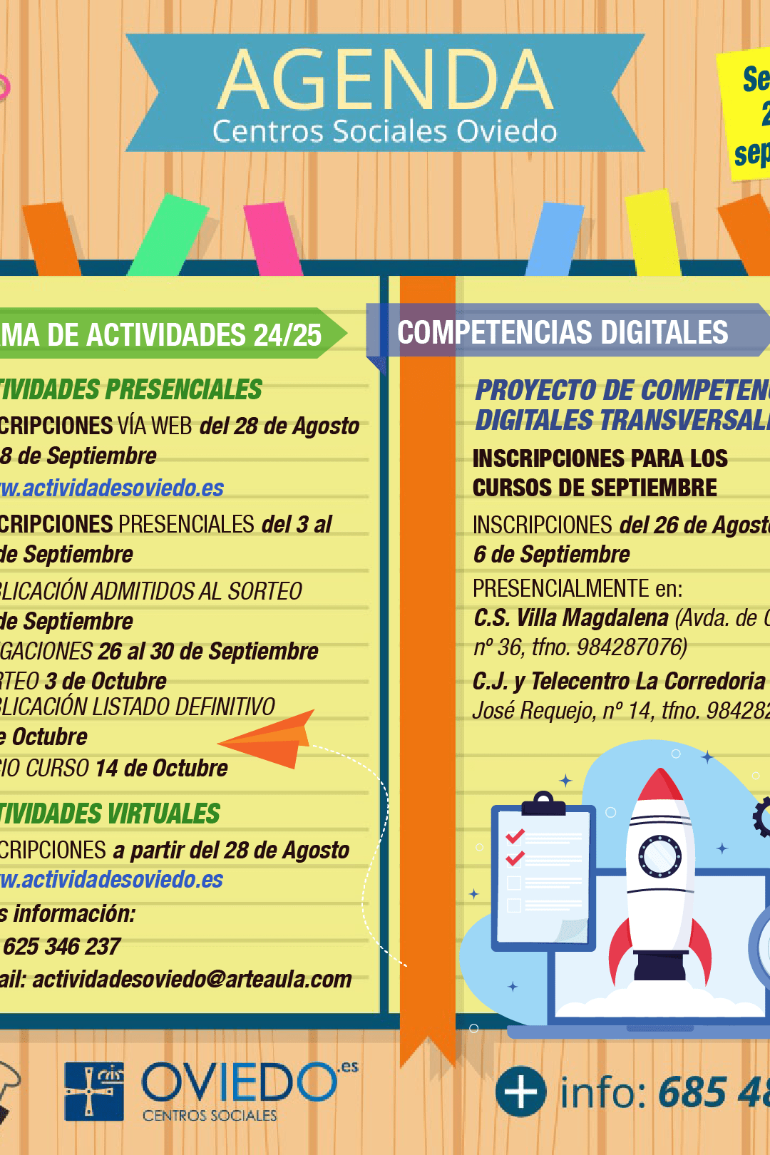 AGENDA – Semana del 2 al 8 de Septiembre