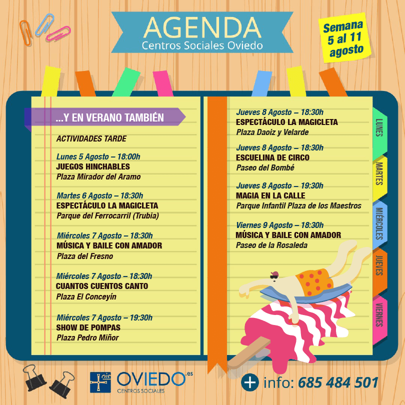 AGENDA – Semana del 5 al 11 de agosto