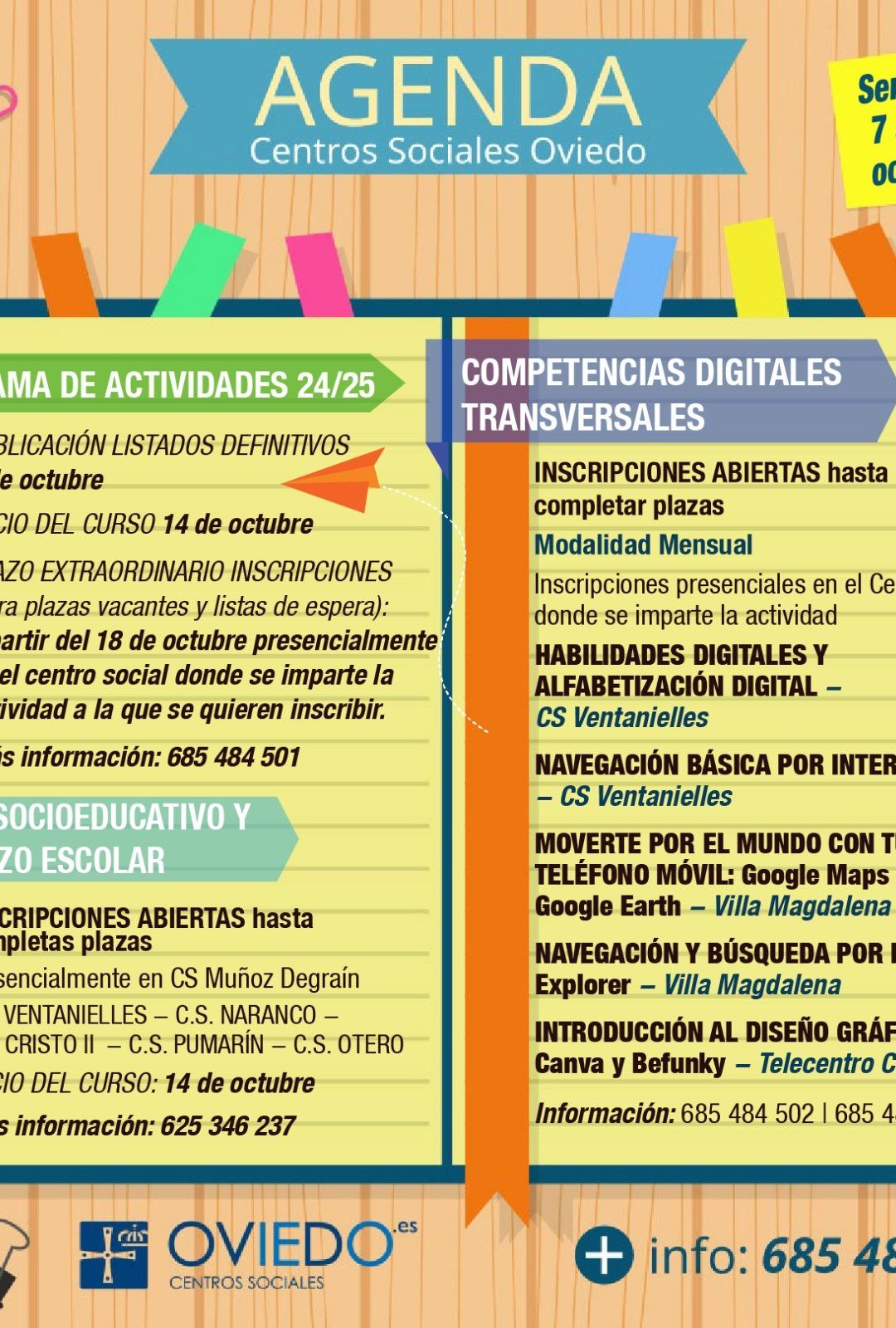 AGENDA – Semana del 7 al 13 de Octubre