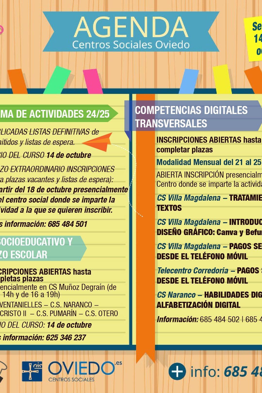 AGENDA – Semana del 14 al 20 de Octubre