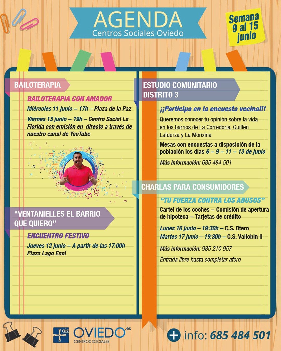 AGENDA – Semana del 9 al 15 de Junio 2025