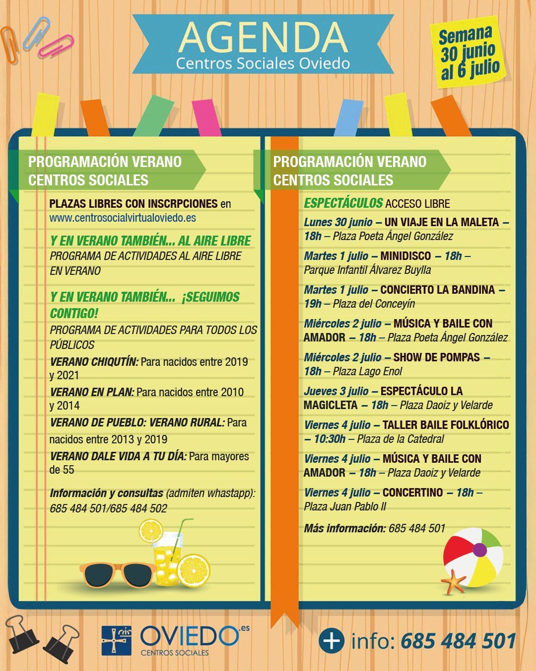 AGENDA – Semana del 30 de Junio al 6 de Julio 2025