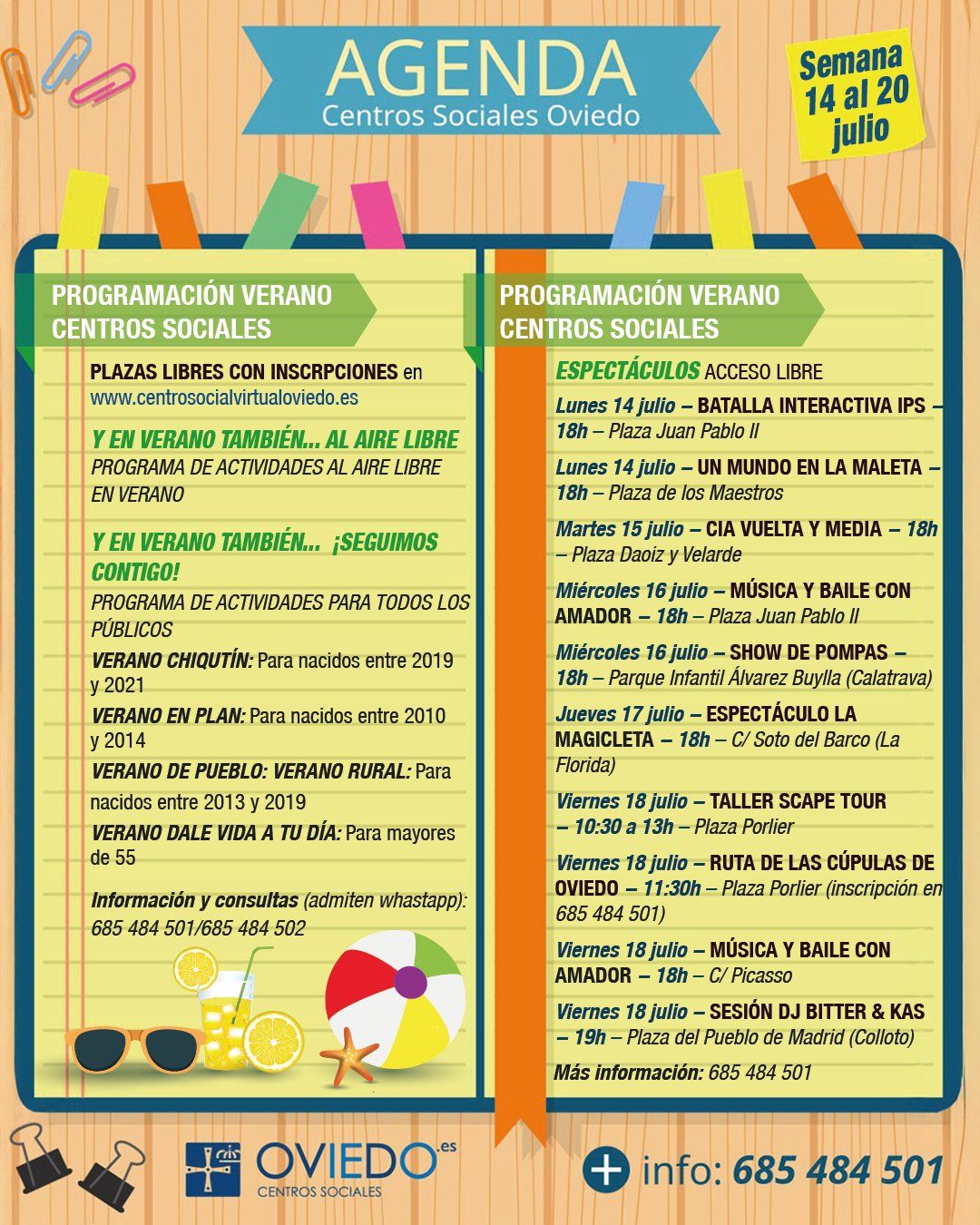 AGENDA – Semana del 14 al 20 de Julio 2025