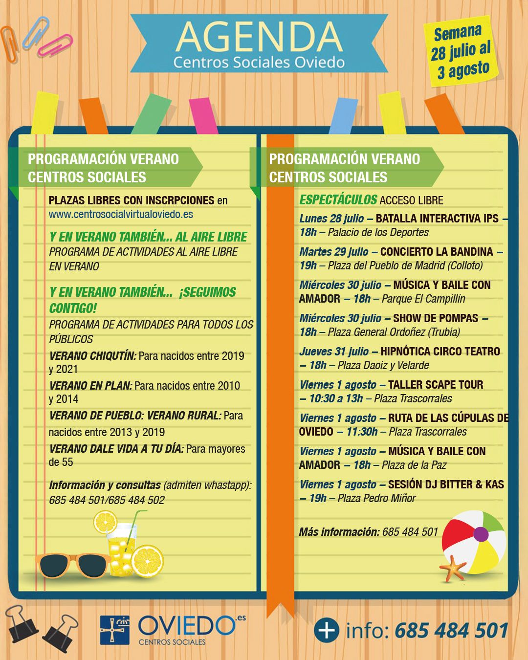 AGENDA – Semana del 28 de Julio al 3 de Agosto 2025