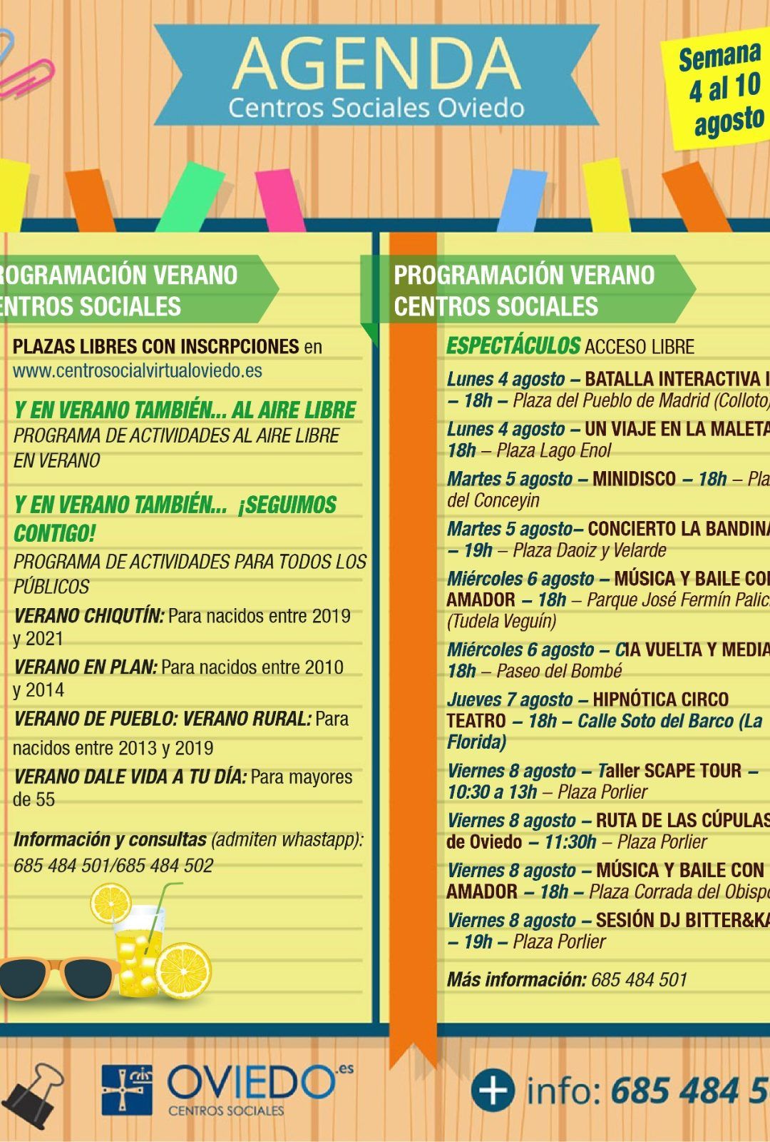 AGENDA – Semana del 4 al 10 de Agosto 2025