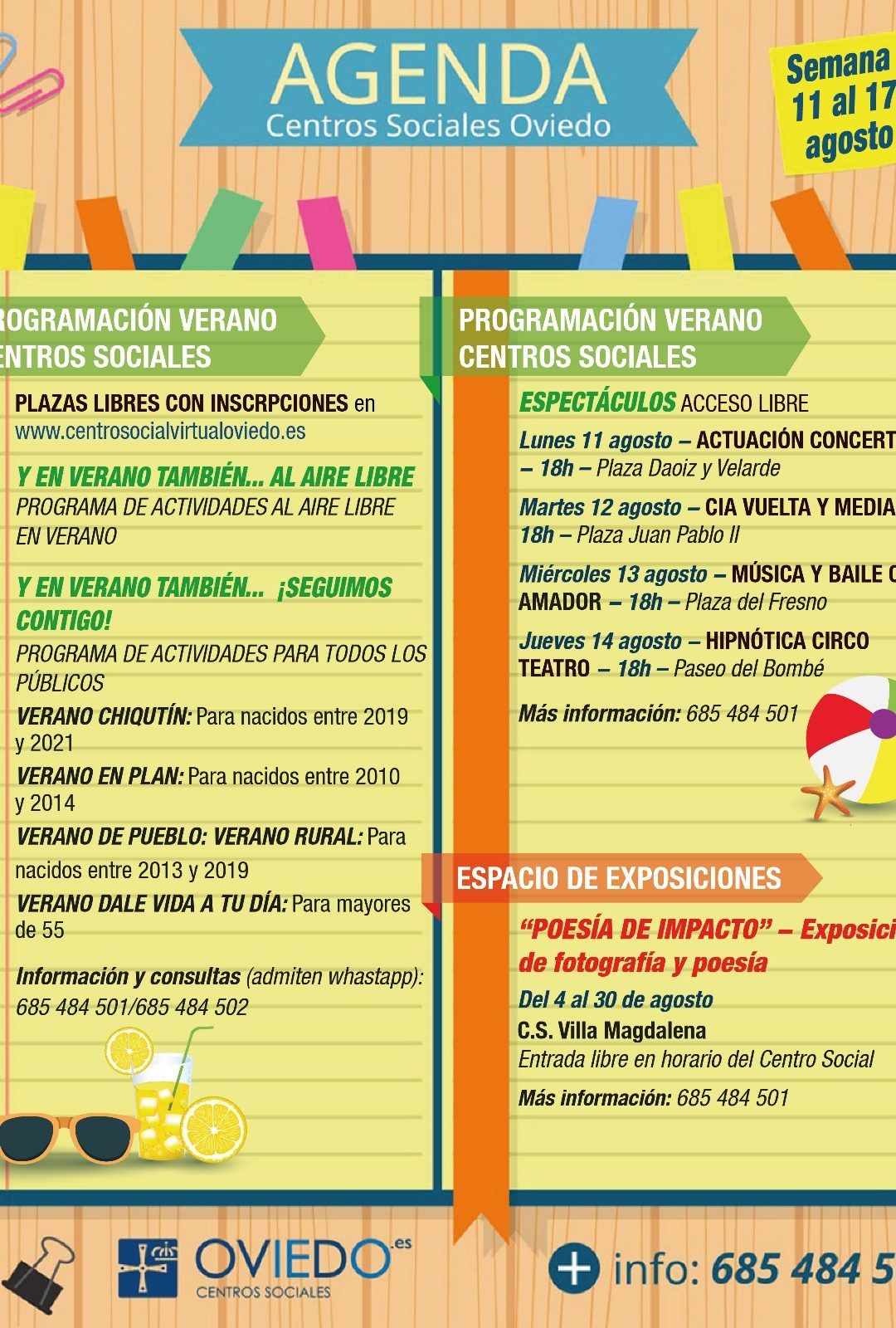 AGENDA – Semana del 11 al 17 de Agosto 2025