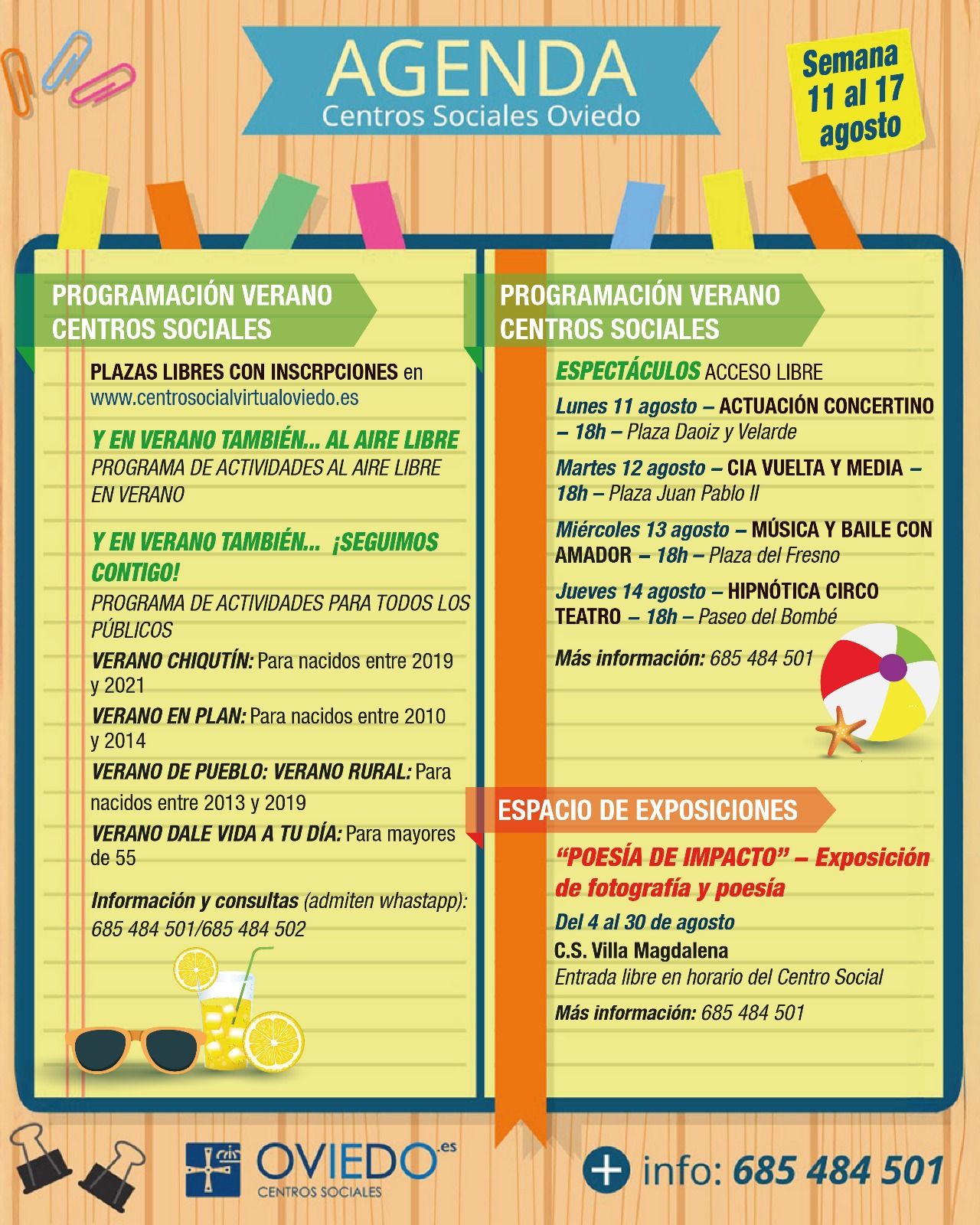 AGENDA – Semana del 11 al 17 de Agosto 2025