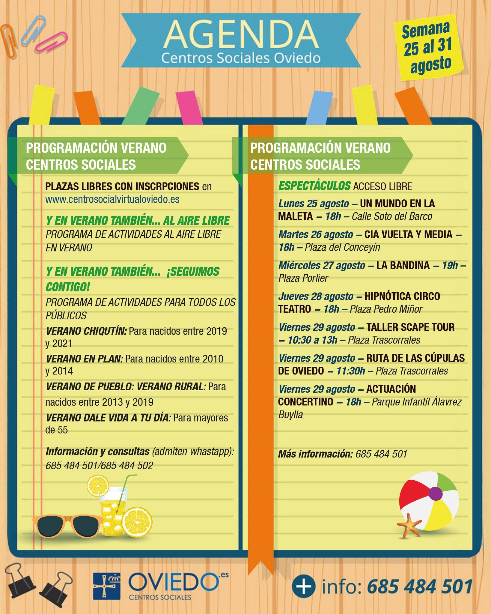 AGENDA – Semana del 25 al 31 de Agosto 2025