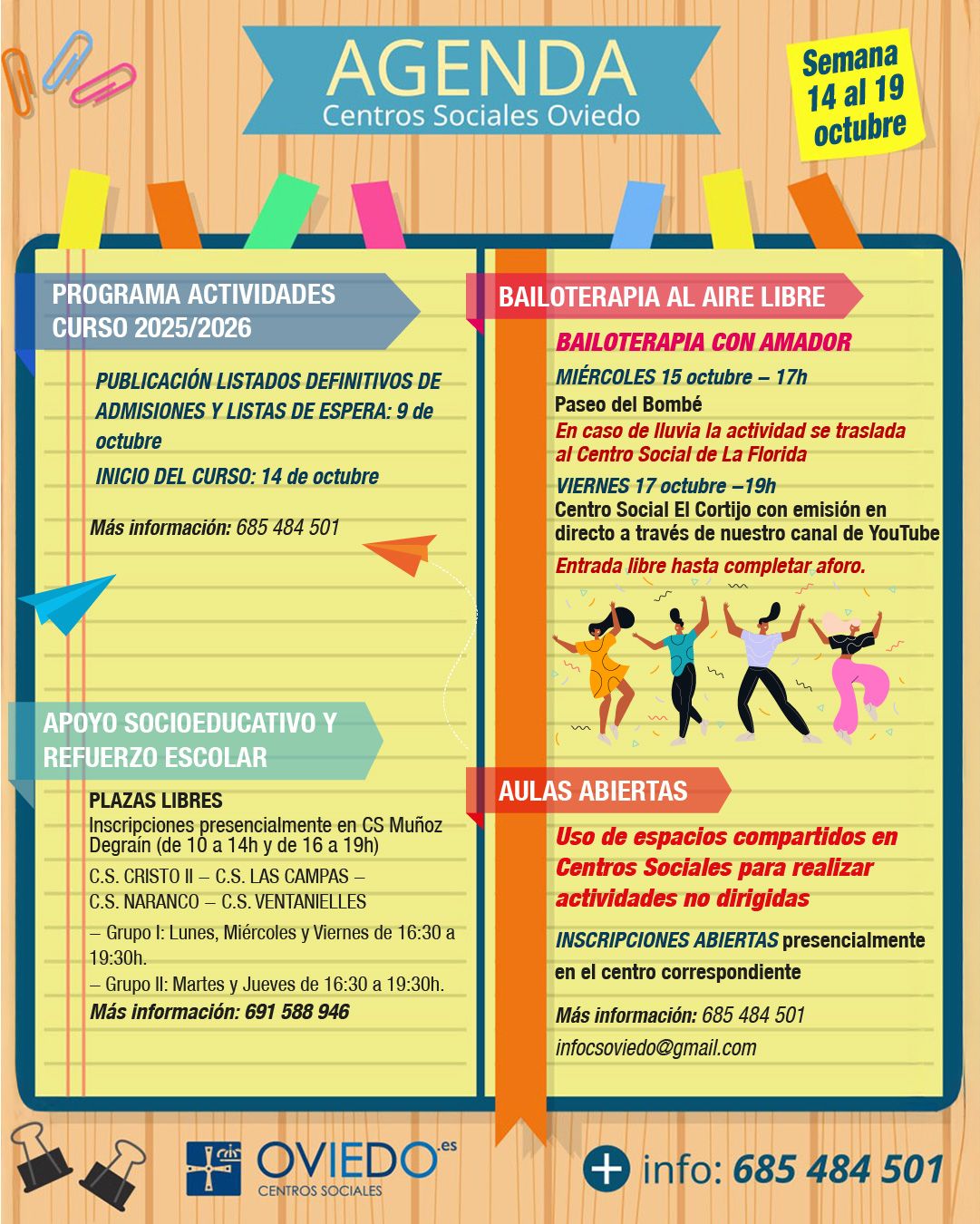 AGENDA – Semana del 14 al 19 de octubre 2025