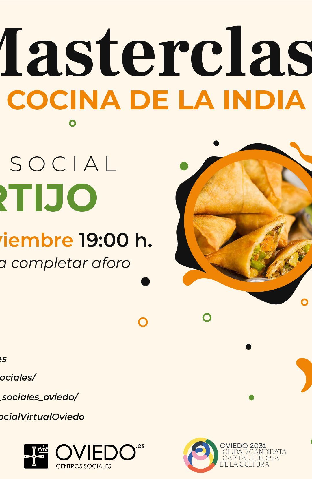 Masterclass gratuita de cocina india en el Centro Social El Cortijo