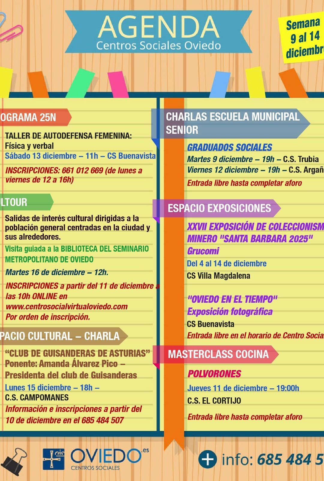 AGENDA – Semana del 15 al 21 de diciembre 2025