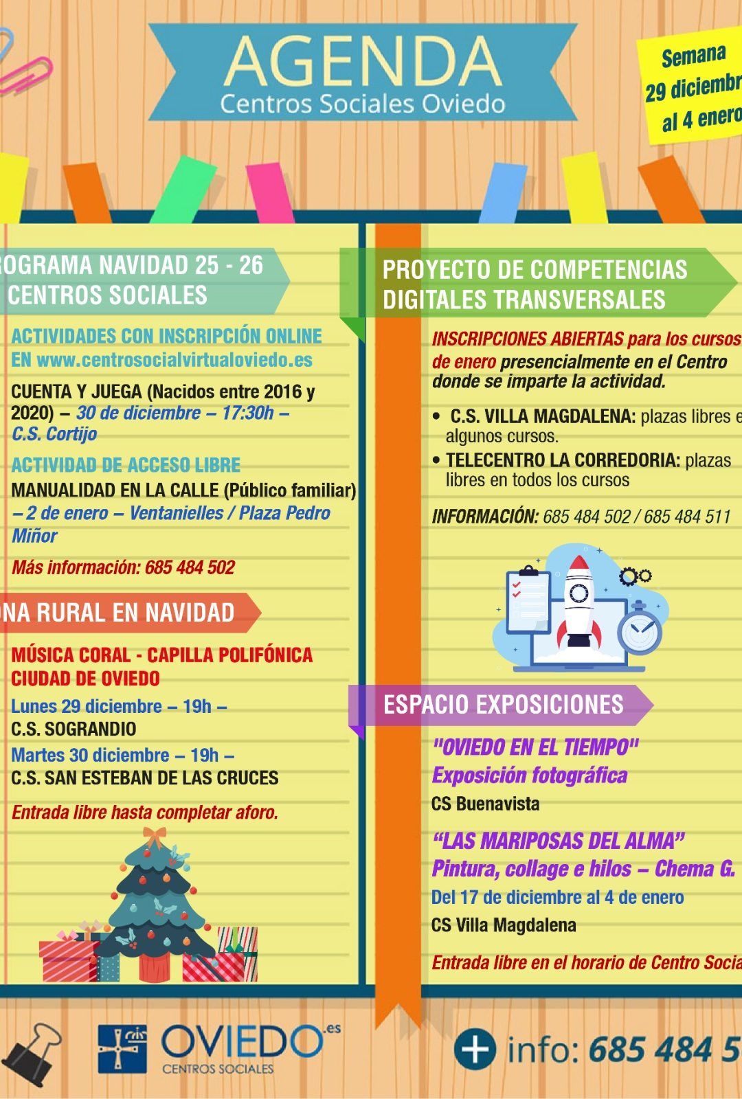 AGENDA – Semana del 29 de DICIEMBRE al 4 de ENERO