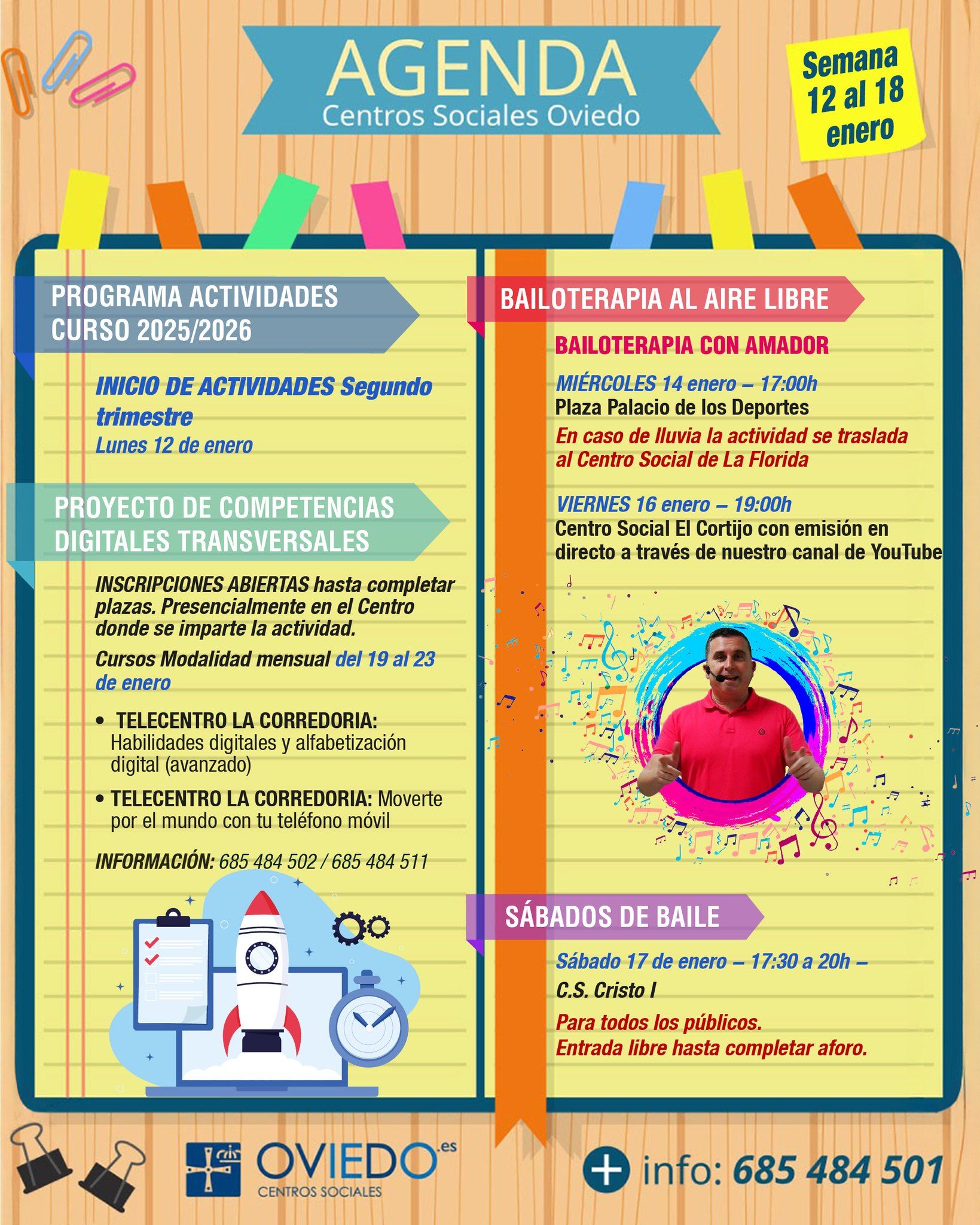 AGENDA – Semana del 12 al 18 de ENERO