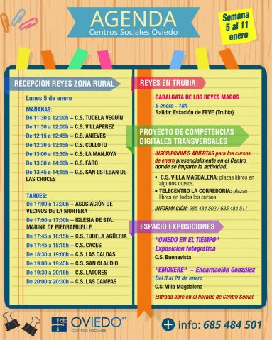 𝗔𝗚𝗘𝗡𝗗𝗔 📒 del 5 al 11 de ENERO