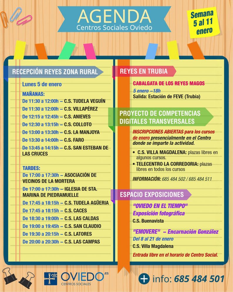 𝗔𝗚𝗘𝗡𝗗𝗔 📒 del 5 al 11 de ENERO