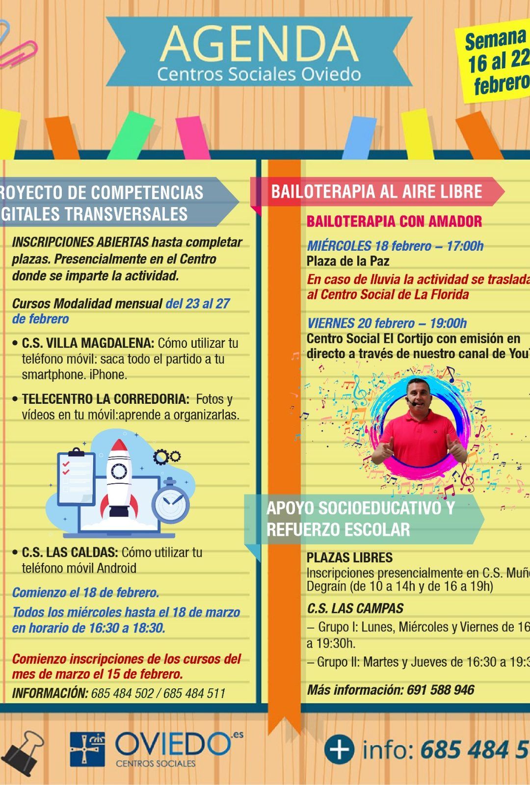 AGENDA – Semana del 16 al 22 de FEBRERO