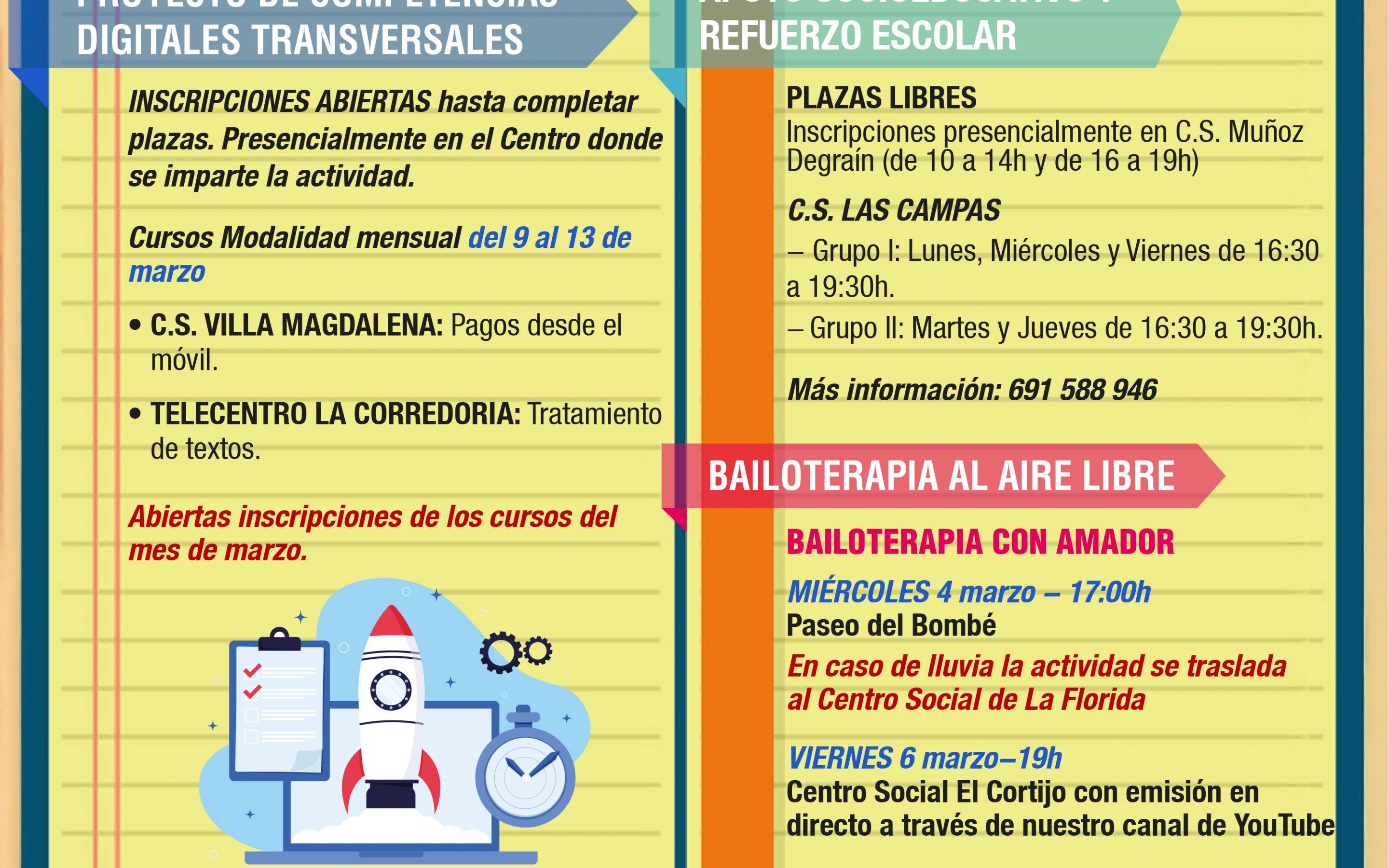 AGENDA – Semana del 2 al 8 de MARZO