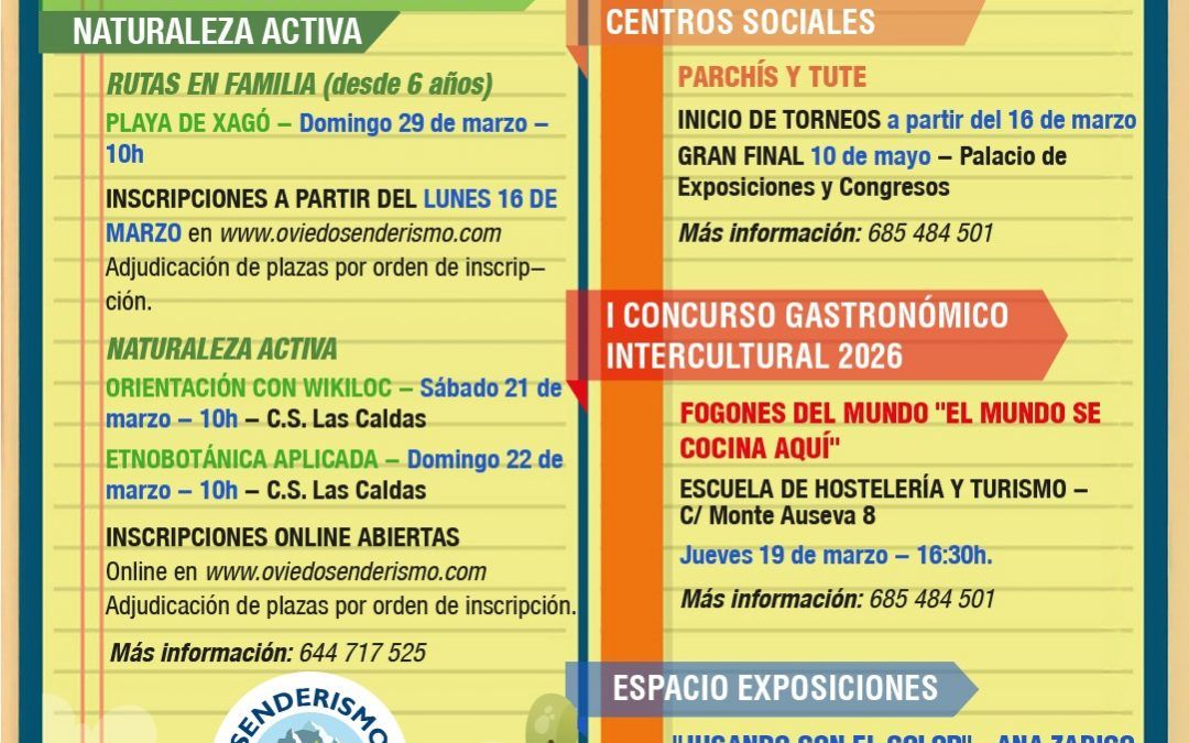 AGENDA – Semana del 16 al 22 de MARZO