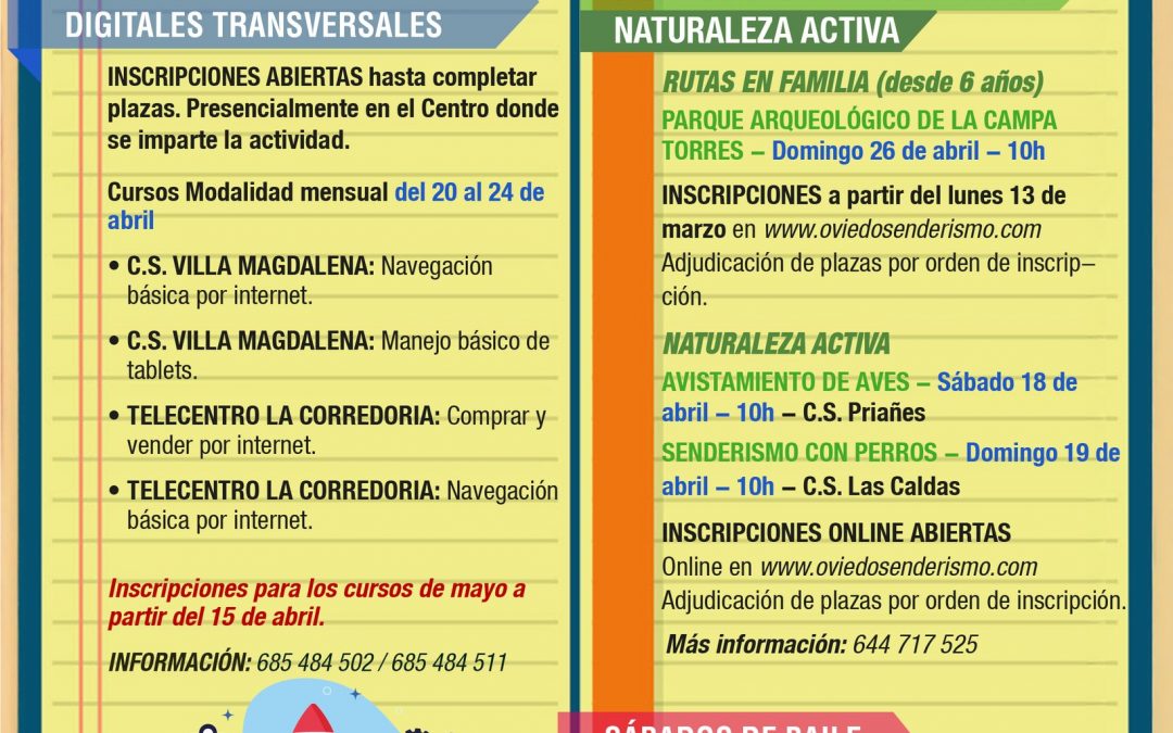 AGENDA – Semana del 13 al 19 de ABRIL