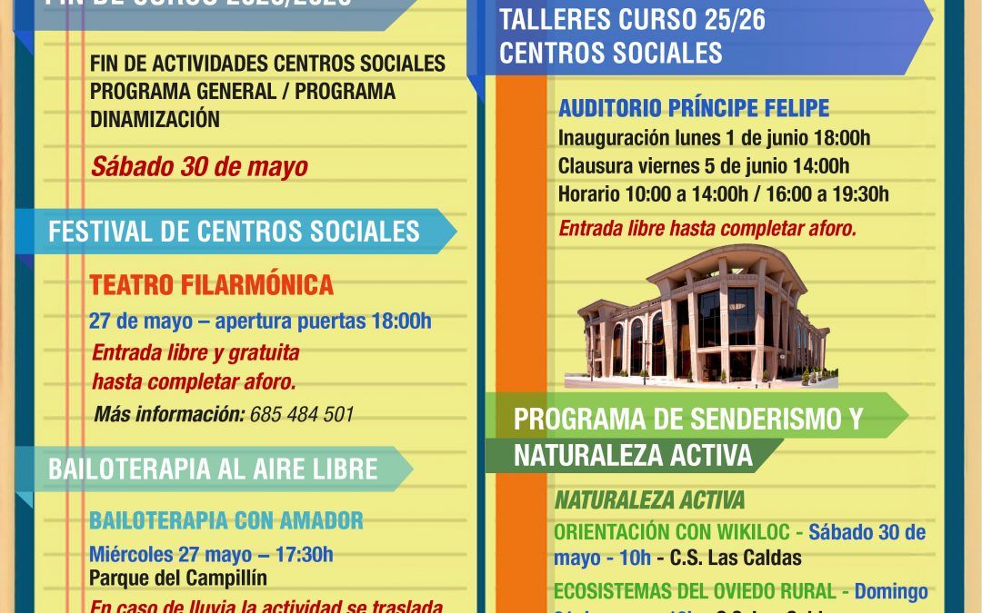AGENDA – Semana del 25 al 31 de MAYO
