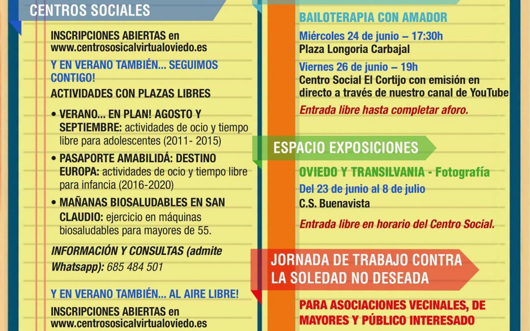 AGENDA – Semana del 22 al 28 de JUNIO