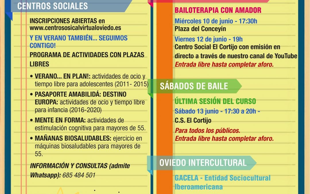 AGENDA – Semana del 8 al 14 de JUNIO