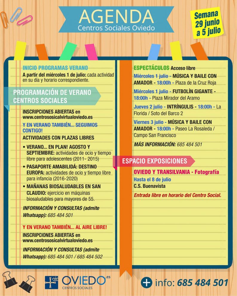 𝗟𝗔 𝗔𝗚𝗘𝗡𝗗𝗔 📒 del 29 de JUNIO al 5 de JULIO