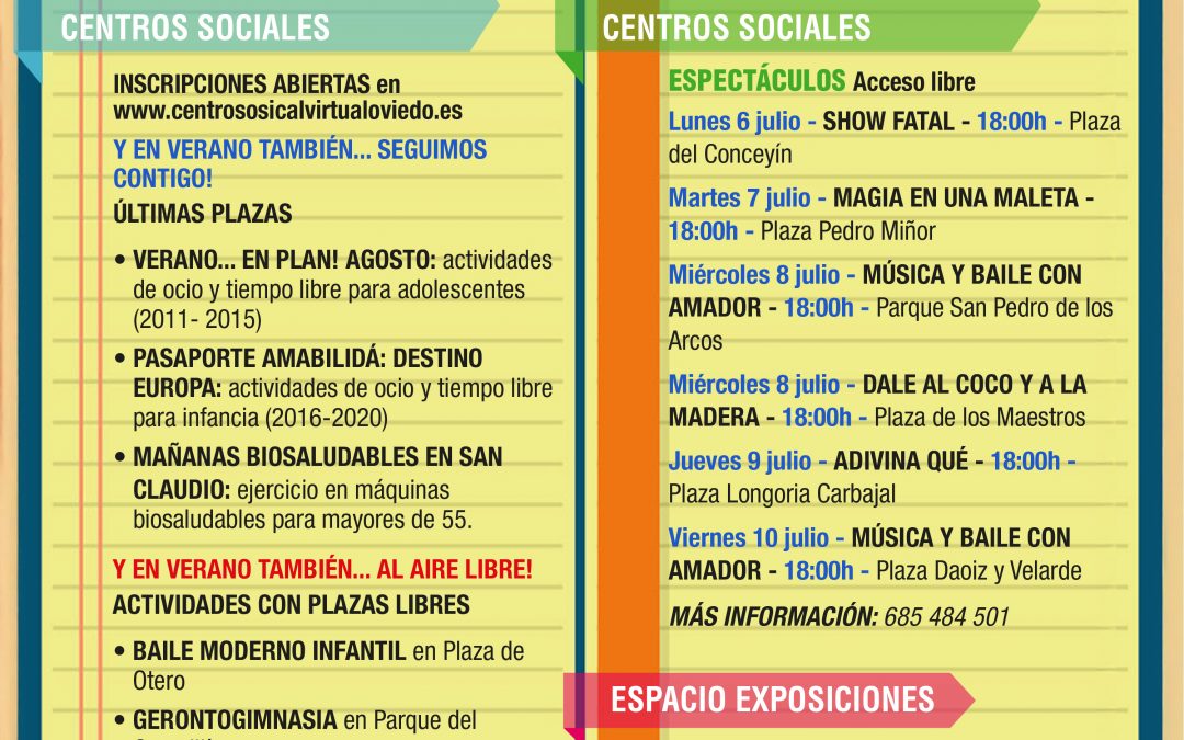 AGENDA – Semana del 13 al 19 de JULIO