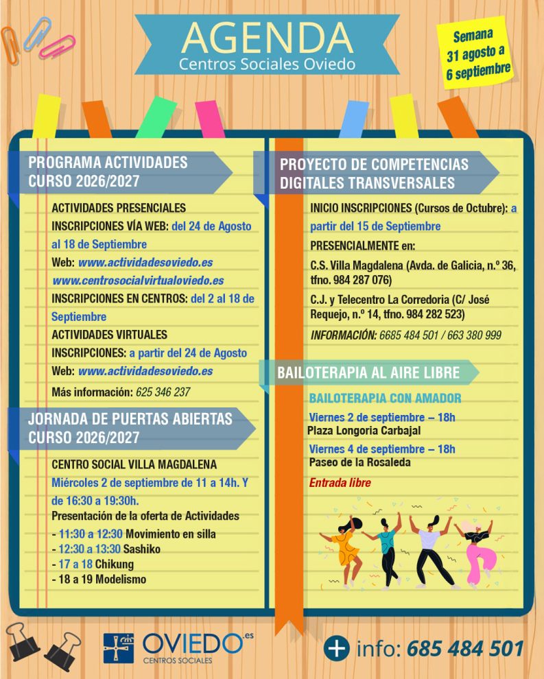 AGENDA 31 AGOSTO 6 SEPTIEMBRE