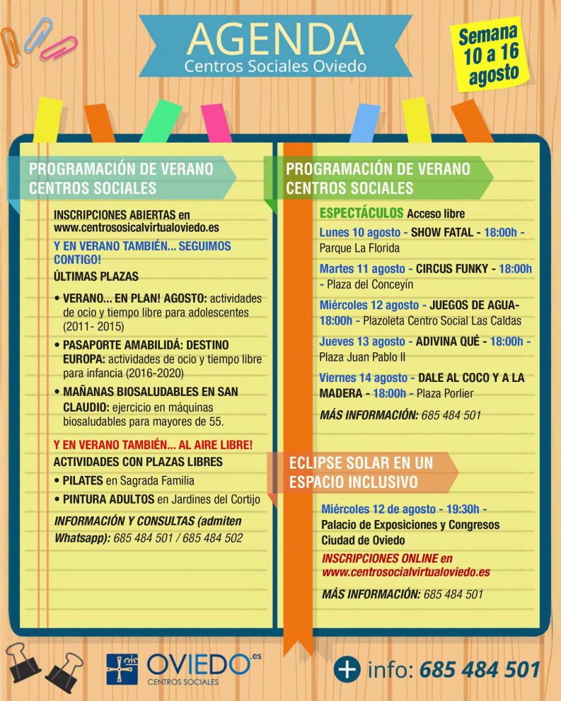 AGENDA Semana del 10 al 16 de AGOSTO n1
