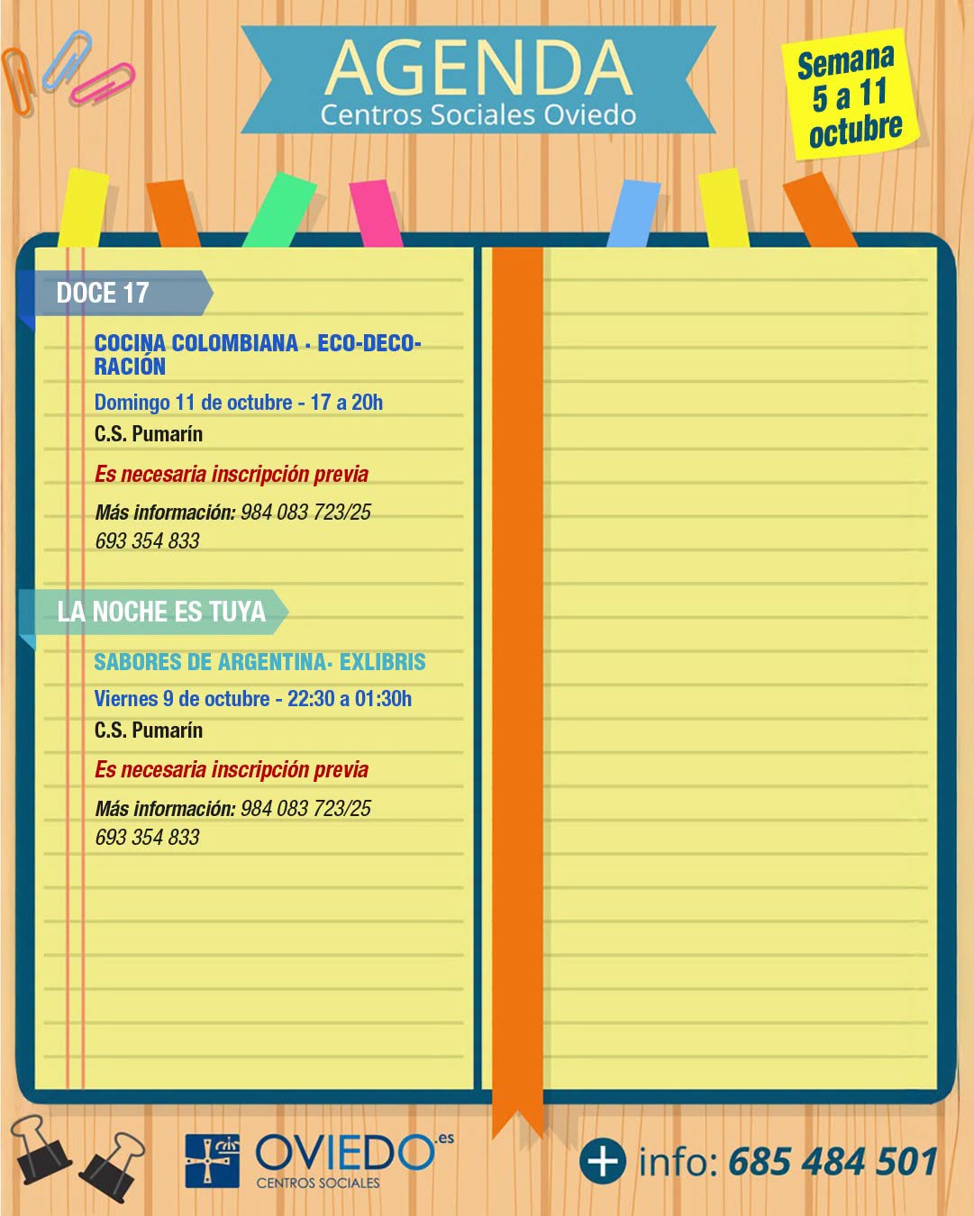 AGENDA - Semana del 5 al 11 de OCTUBRE 3 AGENDA 2026 10 05 03