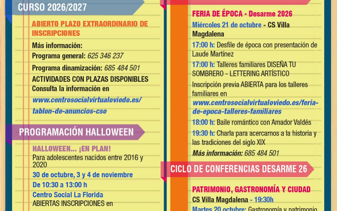 AGENDA – Semana del 19 al 25 de OCTUBRE