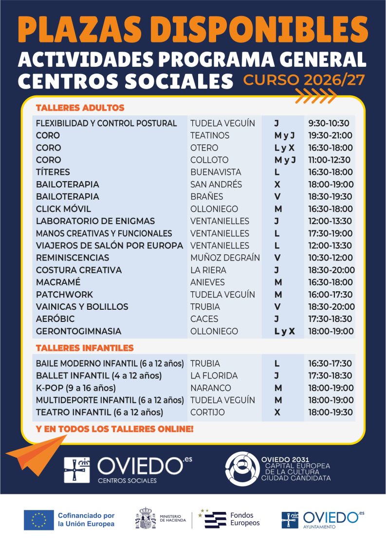 Actividades CS 2026 27 PLAZAS DISPONIBLES GENERAL